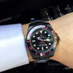 High Quality Replica Rolex Black strap Black Face Dial Black Ceramic Bezel Men Watch 40mm